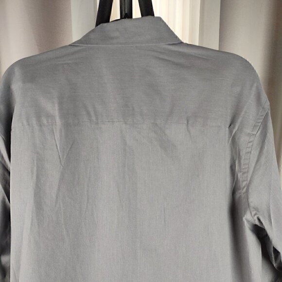 Alfani Men's Gray, Cotton Blend, Button-Up Dress Shirt. Size XL (NWT) - Picture 4 of 13